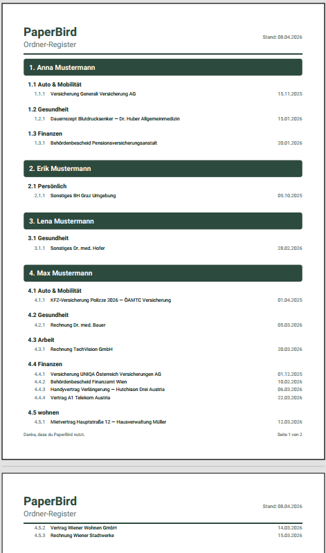 Ordner-Register PDF