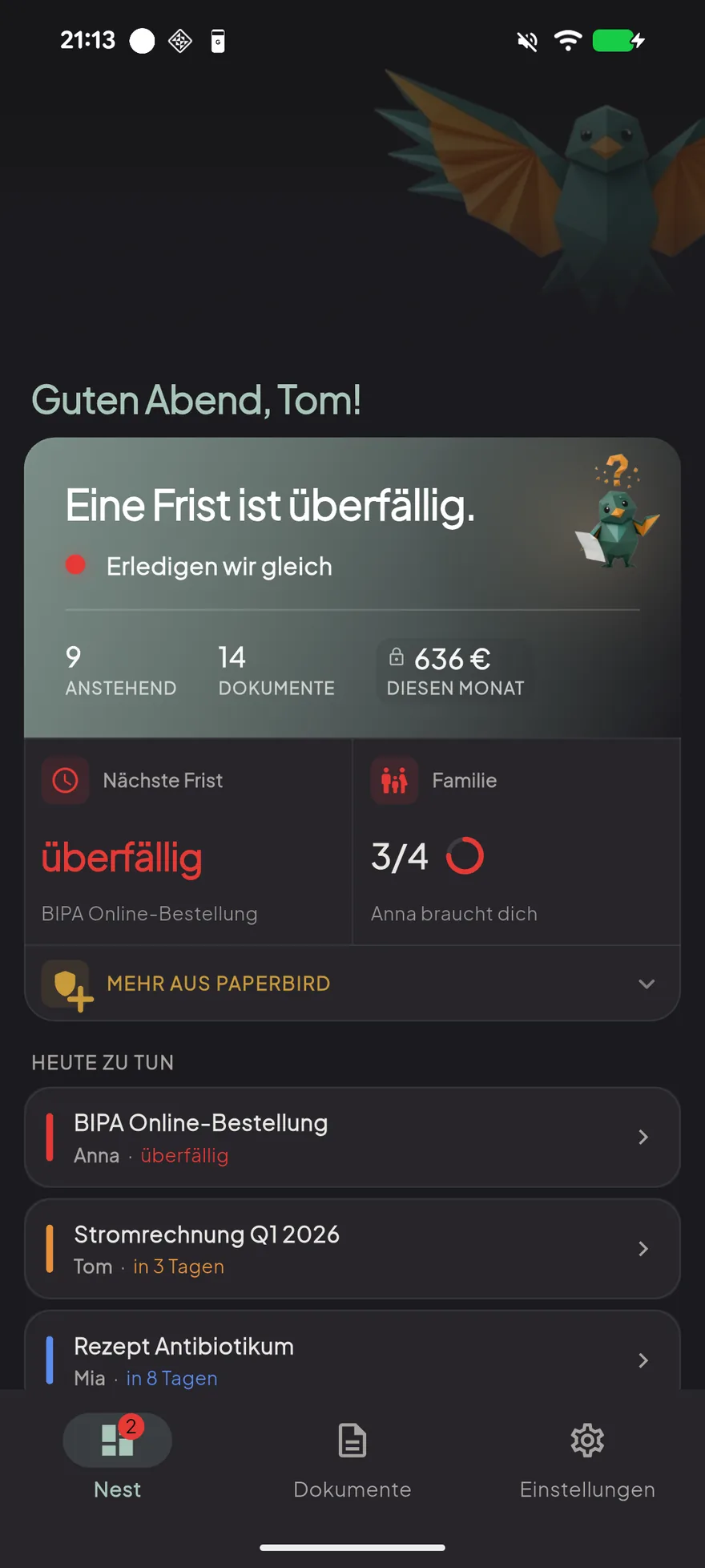 PaperBird Dashboard